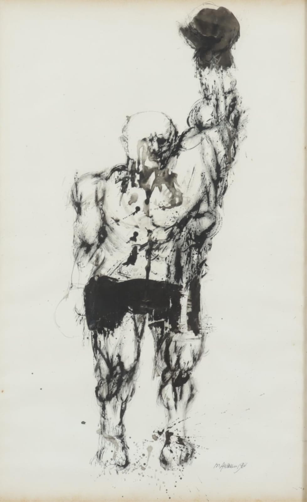 Marshall Arisman comparable auction result: marshall arisman the victor ink drawing