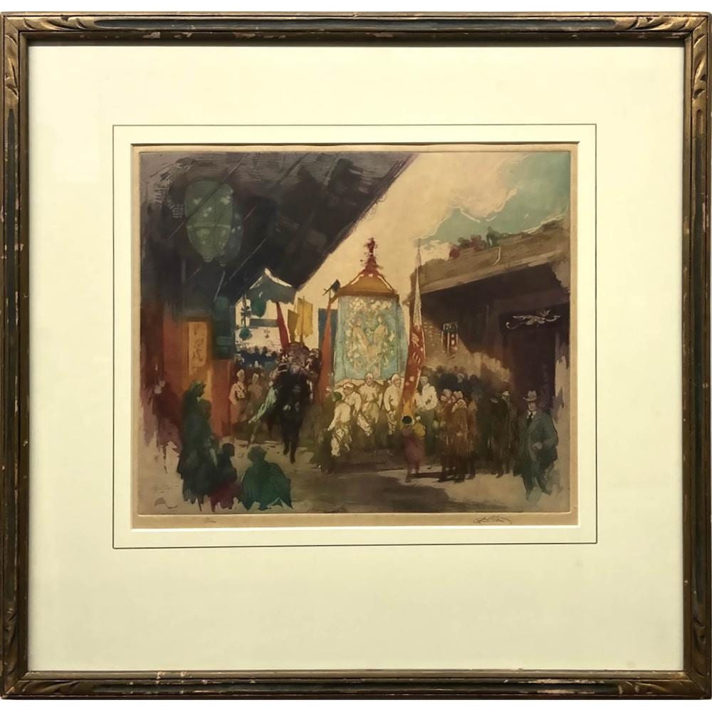 John Wesley Cotton comparable auction result: john wesley cotton canadian 1869 1931 new years in chinatown