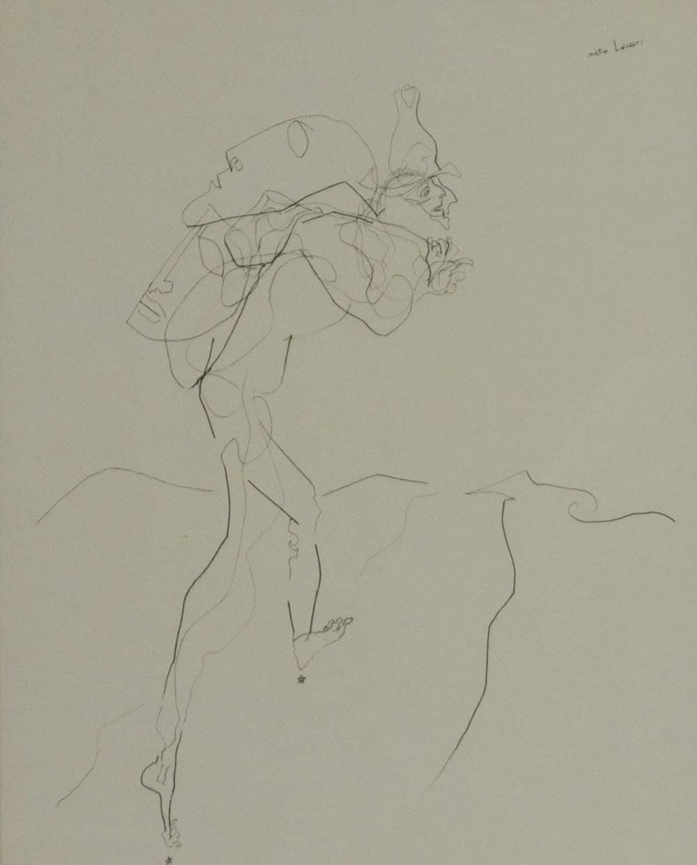 Prieto Lazzari comparable auction result: pietro lazzari american dc 1895 1979 man walking along a path pen on paper signed u r frame 20 1 2 x 16 1 2 in 52 1 x 41 9 cm