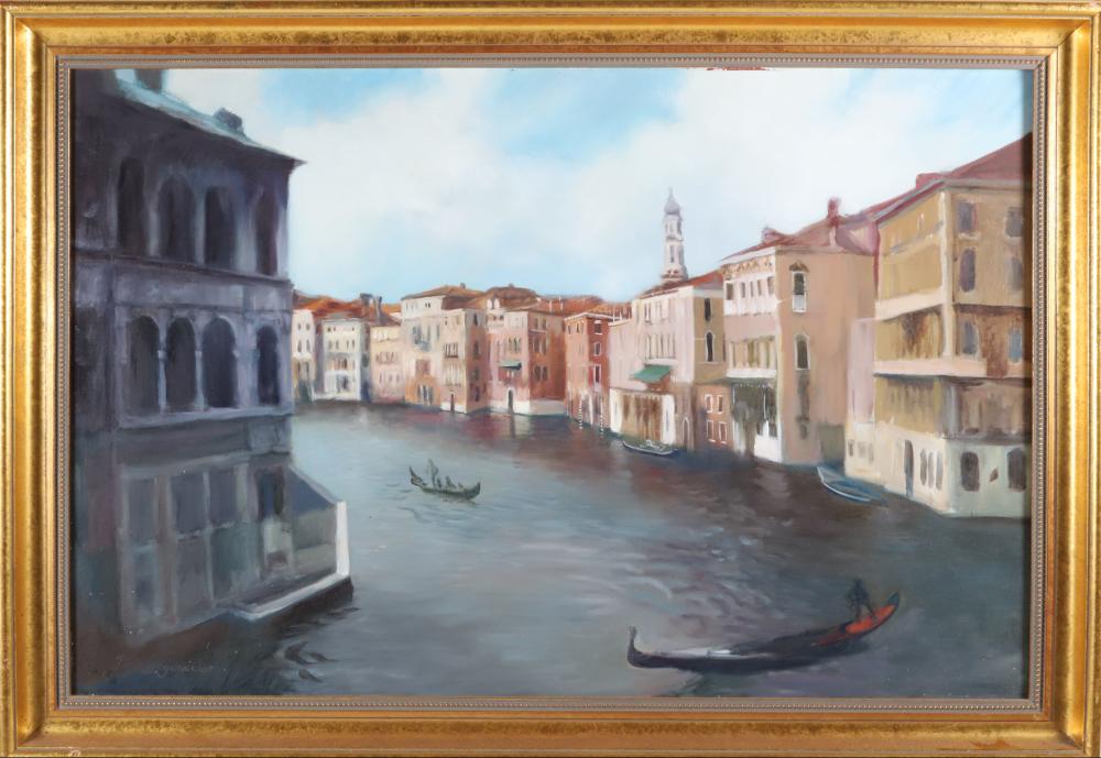 PAUL LONGENECKER comparable auction result: paul longenecker oil on canvas venice canal scene
