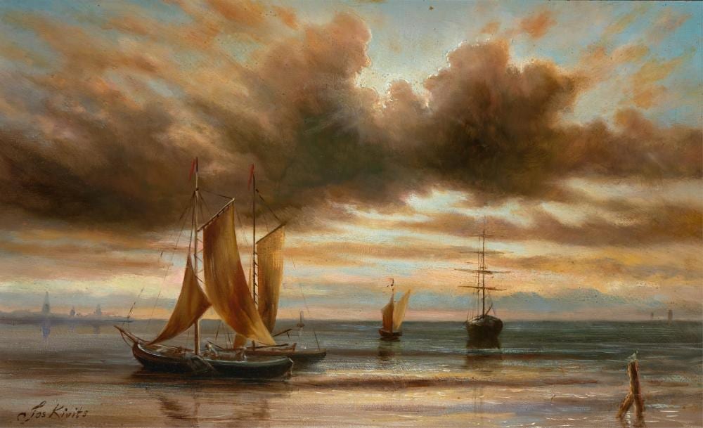 Jozef Geirnaert comparable auction result: jozef jos kivits 1945 sunset oil on board 24 x 39 cm 9 4 x 15 3 in frame 40 x 55 x 4 cm 15 3 4 x 21 6 x 1 5 in