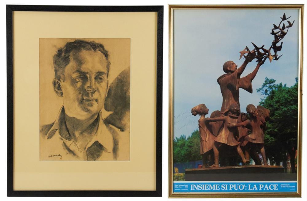 Harry Marinsky comparable auction result: harry marinsky portrait of sam cohen graphite