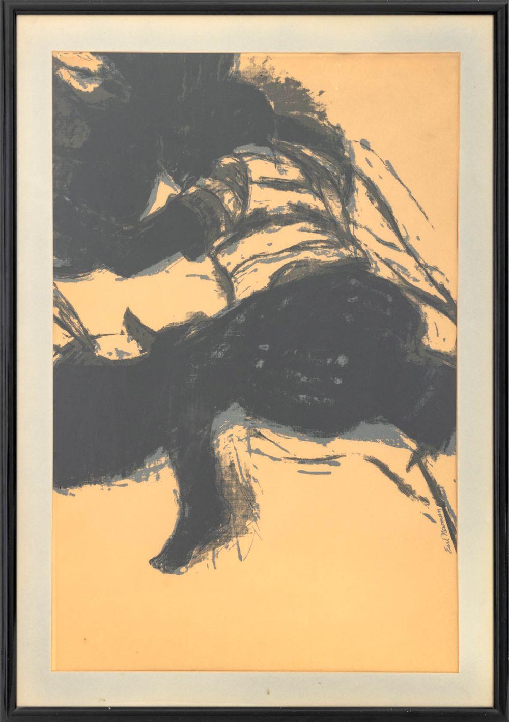 Earl Newman comparable auction result: earl newman mother and child screenprint