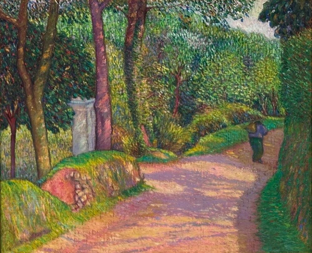 Alexander Warshawsky comparable auction result: alexander warshawsky oil figure on a village lane brittany