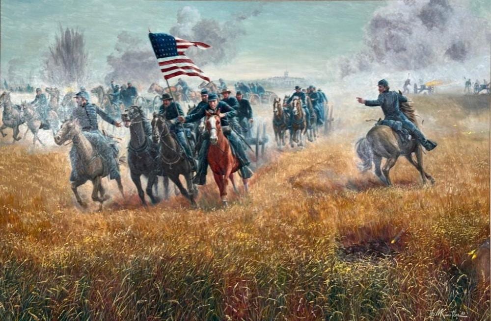 Morton Kunstler comparable auction result: morton kunstler oil dilger at gettysburg