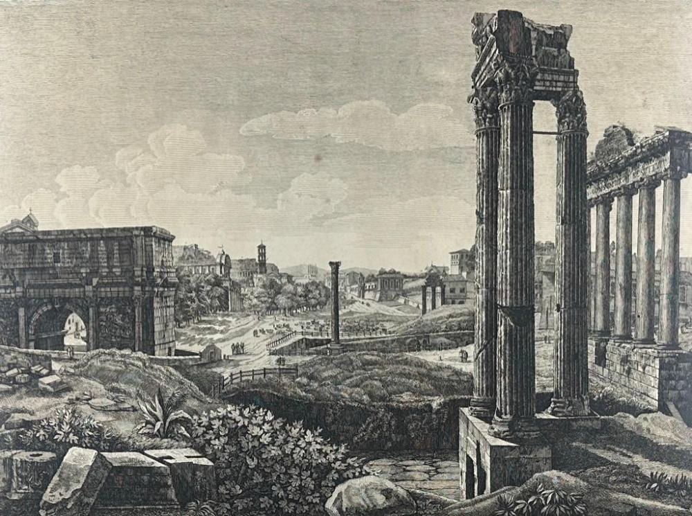 Luigi Rossini comparable auction result: luigi rossini italian 1790 1857 veduta generale del foro romano