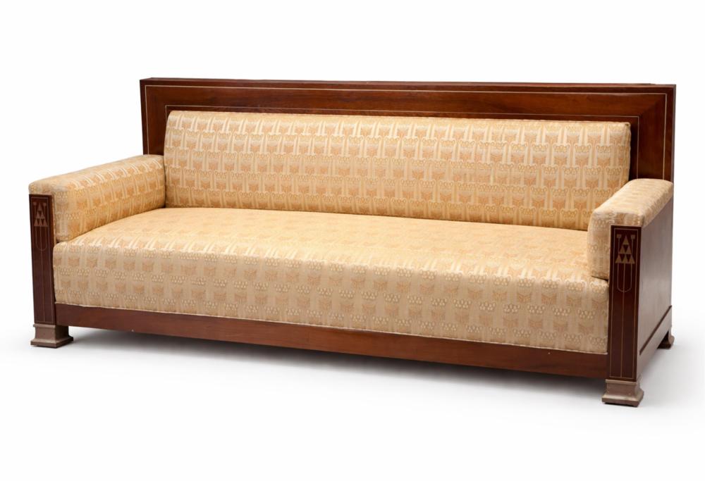 Koloman Moser comparable auction result: koloman moser for ludwig schmidt vienna secession inlaid sofa