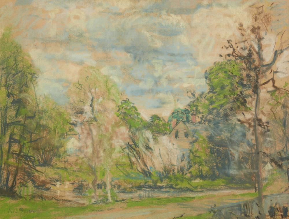 Arthur Clifton Goodwin comparable auction result: arthur clifton goodwin american 1864 1929 cottage in a landscape pastel sight 17 1 4 x 23 1 4in 43 x 58cm
