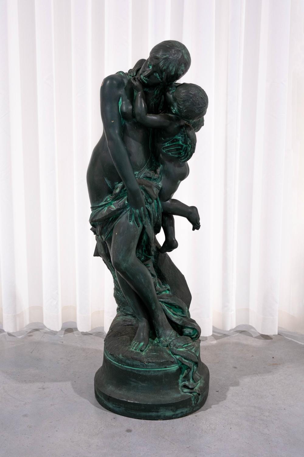 Friedrich Goldscheider comparable auction result: friedrich goldscheider 1845 1897 an imposing and antique green patinated terra cotta sculpture