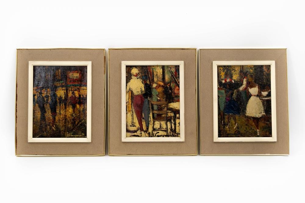 Jan van Campenhout comparable auction result: jan van campenhout 1907 1972 a lot of three small belgian oil on canvas figural paintings