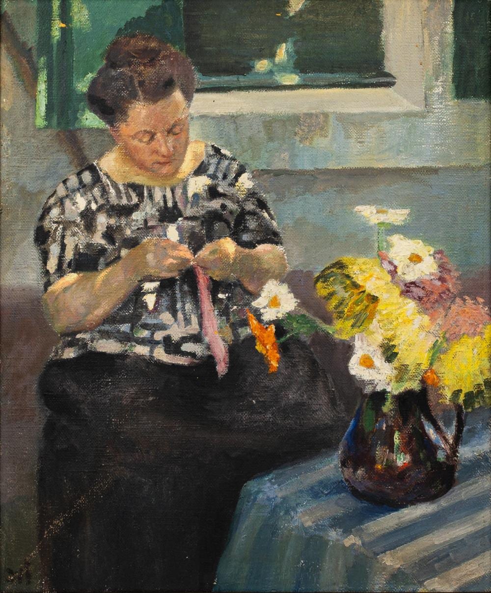 Marcel Dyf comparable auction result: marcel dyf 1899 1985 a french oil on canvas painting of a seated lady in an interior scene