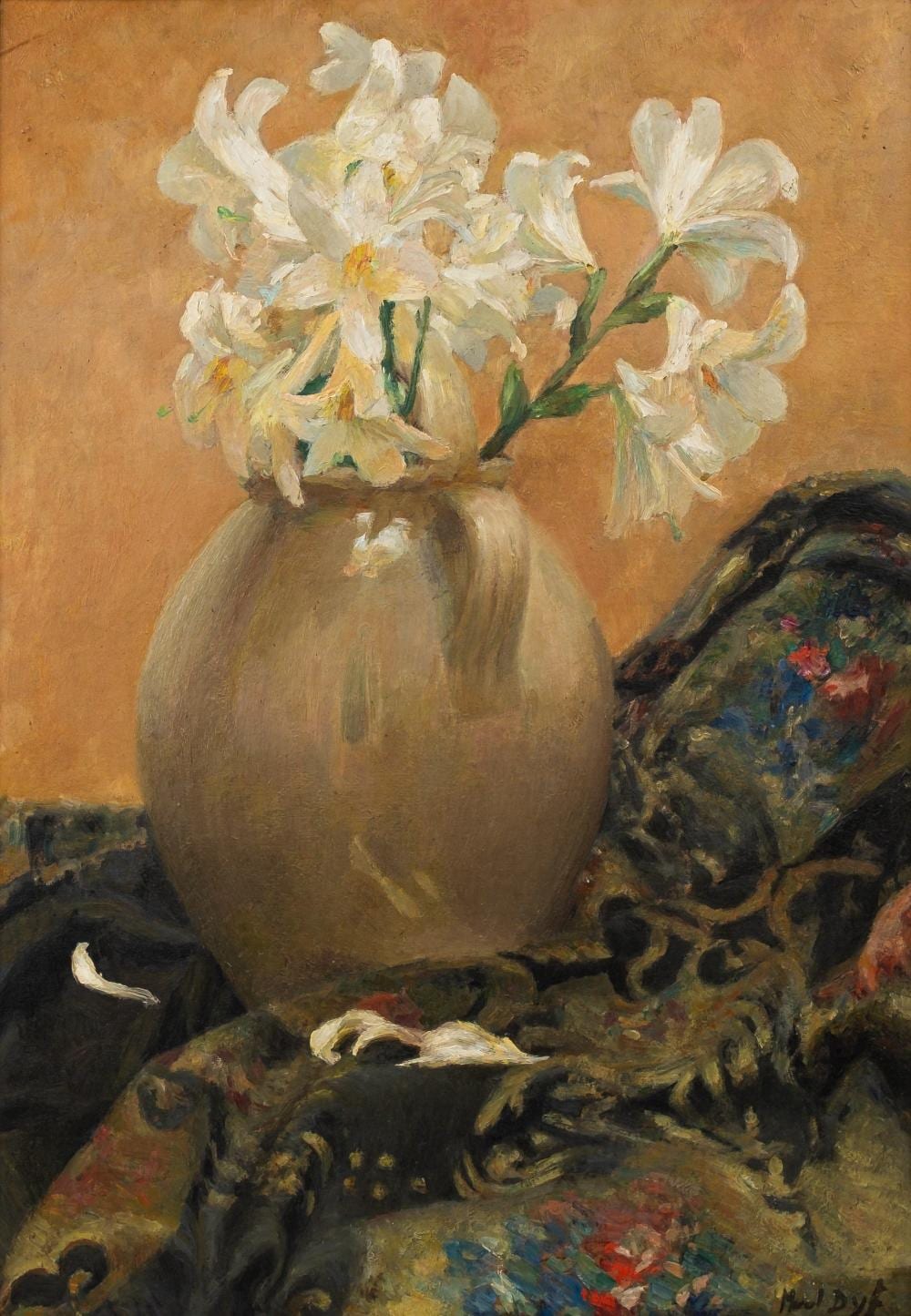 Marcel Dyf comparable auction result: marcel dyf 1899 1985 a large french oil on board still life painting of daffodils in a jug