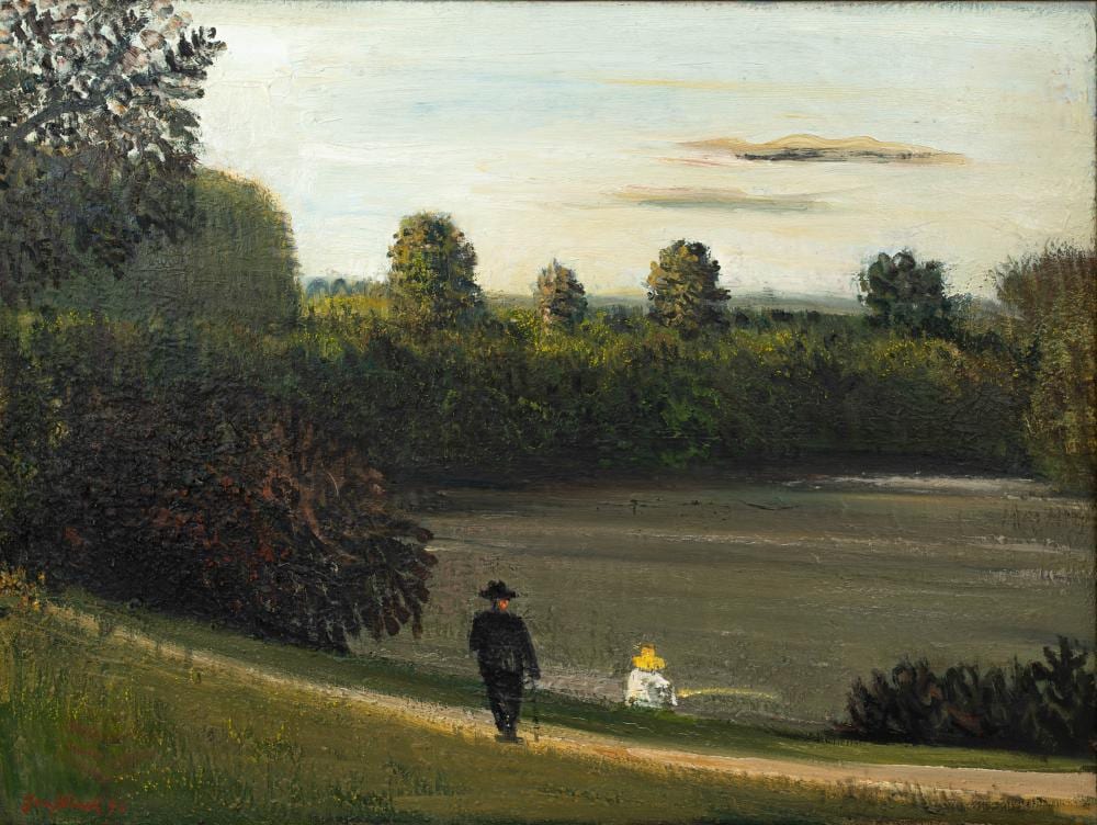 Jozef Vinck comparable auction result: jozef vinck 1900 1979 de visscher bij de vijver 1973 an oil on canvas painting