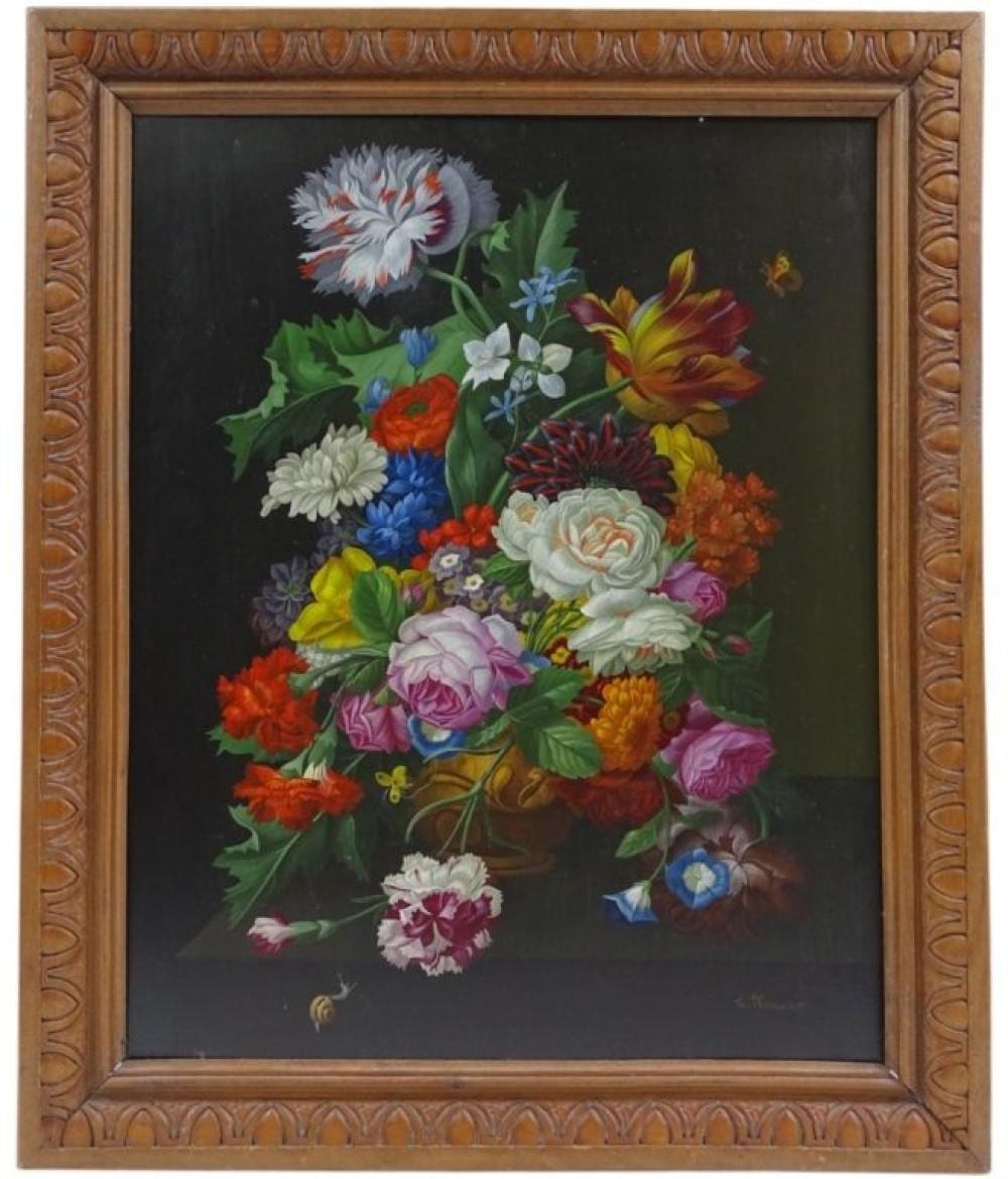 Lina Krause comparable auction result: lina krause oil on board still life