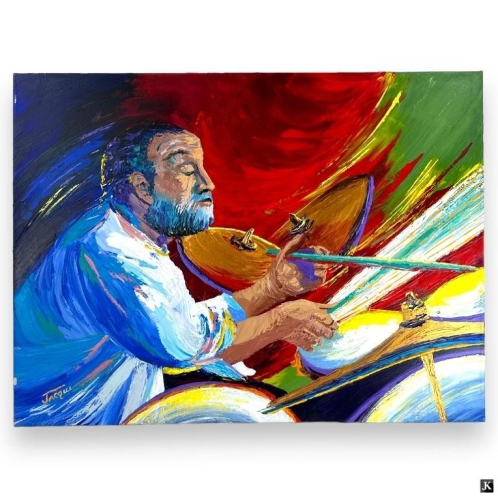 Danielle Jacqui comparable auction result: danielle jacqui france b1934 drum player oil