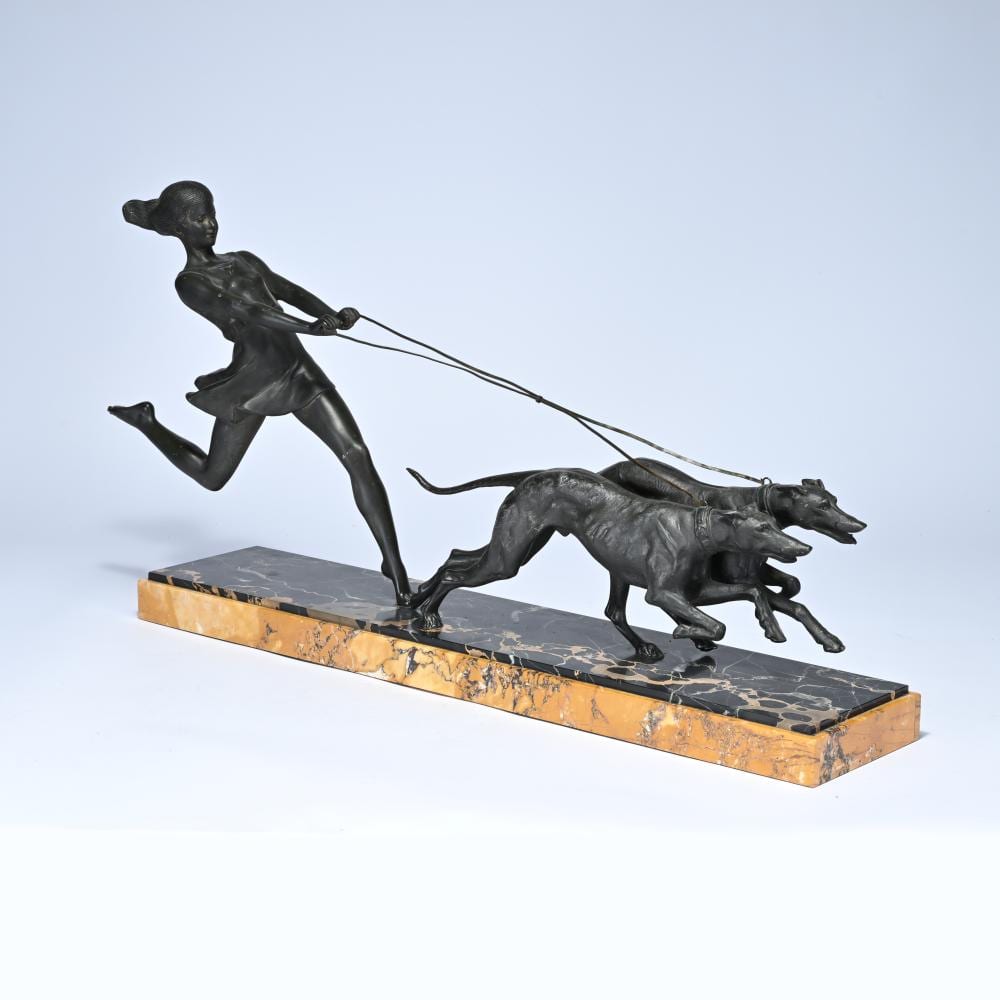 George  Maxim comparable auction result: georges maxim 1885 1940 sculpture in artificial bronze jeune femme aux l vriers on marble base signed