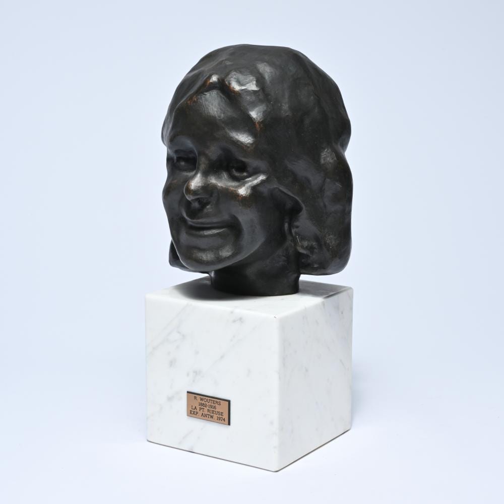 rik wouters 1882 1916 bronze on marble pedestal la petite rieuse 1907 · Maison Jules Veilinghuis · 2026-02-14 Rik Wouters comparable auction result: rik wouters 1882 1916 bronze on marble pedestal la petite rieuse 1907