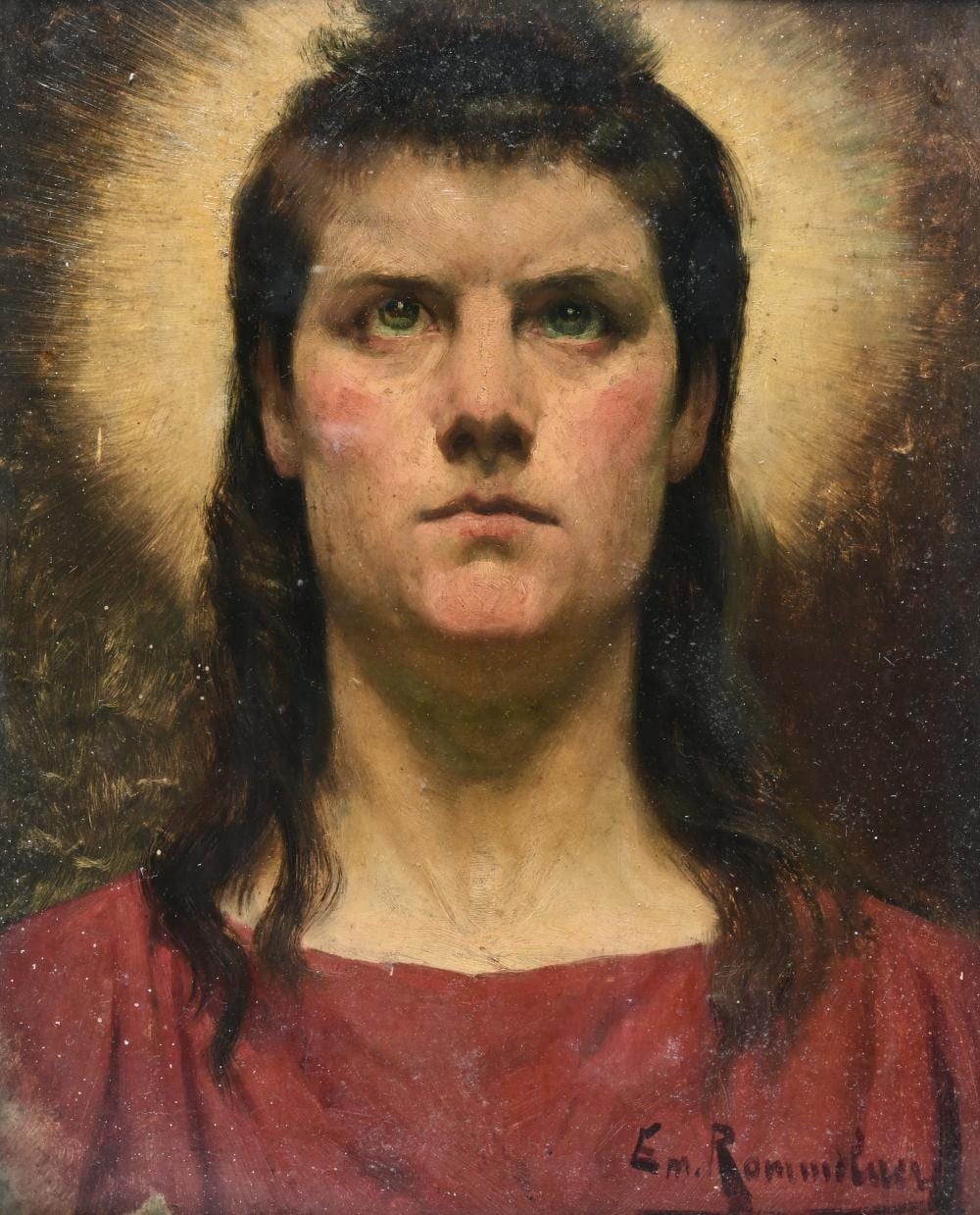 Emile Rommelaere comparable auction result: emile rommelaere 1873 1961 oil on cardboard portrait of an angel signed