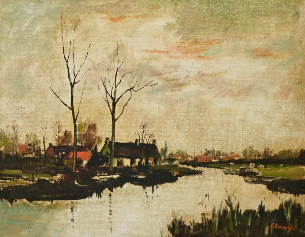 Albert Claeys comparable auction result: albert claeys 1889 1967 oil on canvas board leie view signed