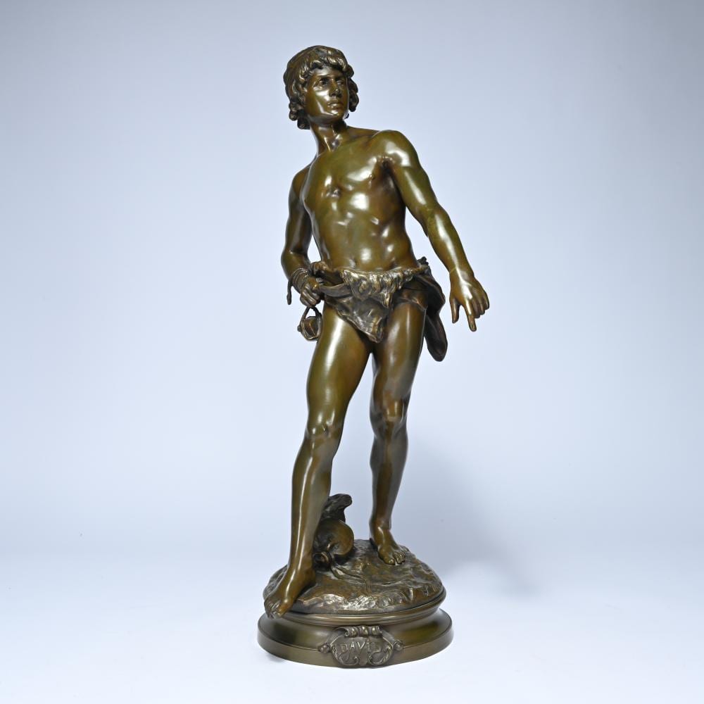 Louis (1883) Moreau comparable auction result: louis moreau 1855 1919 green patinated bronze sculpture david signed