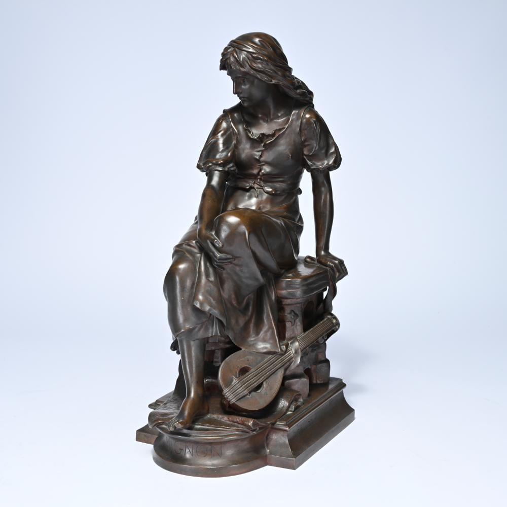 Eugène Antoine Aizelin comparable auction result: eug ne antoine aizelin 1821 1902 patinated bronze sculpture mignon signed