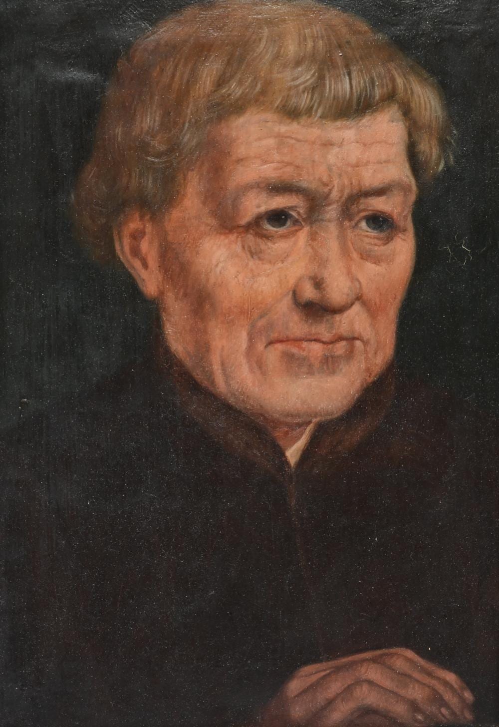 Hans Memling comparable auction result: hans memling after oil on copper 19th century portrait of an old man copy after the work of hans memling 1475 the metropolitan museum new york