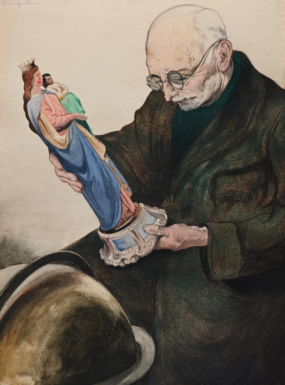maurice langaskens 1884 1946 watercolor the antique dealer signed · Maison Jules Veilinghuis · 2026-02-14 Maurice Langaskens comparable auction result: maurice langaskens 1884 1946 watercolor the antique dealer signed