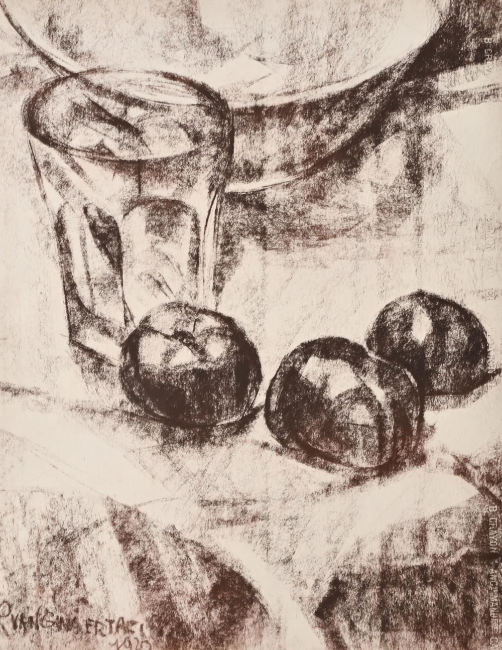 Roger van Gindertael comparable auction result: roger van gindertael 1899 1982 sanguine drawing still life with glass and fruit 1920 signed