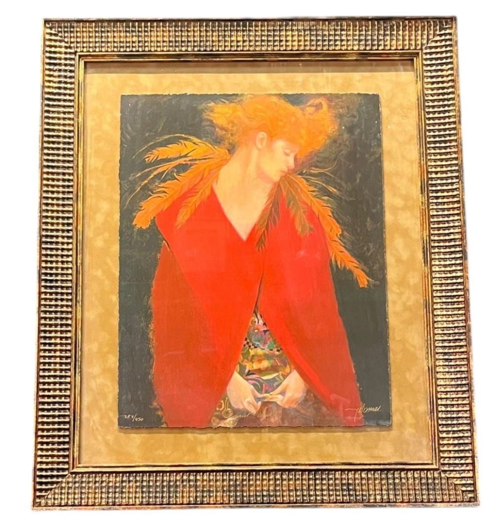 Felix Mas comparable auction result: scarlet cloak serigraph by felix mas
