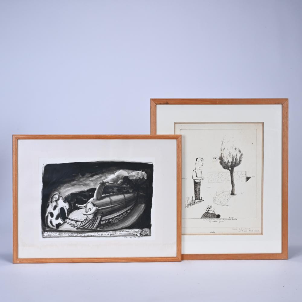Lionel Vinche comparable auction result: lionel vinche 1936 2025 ink drawing 1974 and pascal lemaitre 1967 ink drawing 1991 both signed