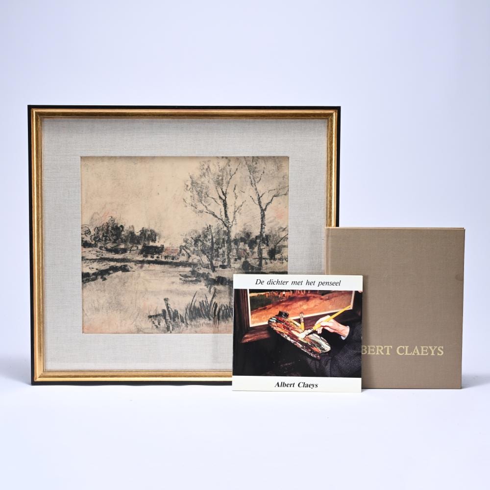 Albert Claeys comparable auction result: albert claeys 1889 1967 mixed media on paper leie view signed and 2 books about the artist