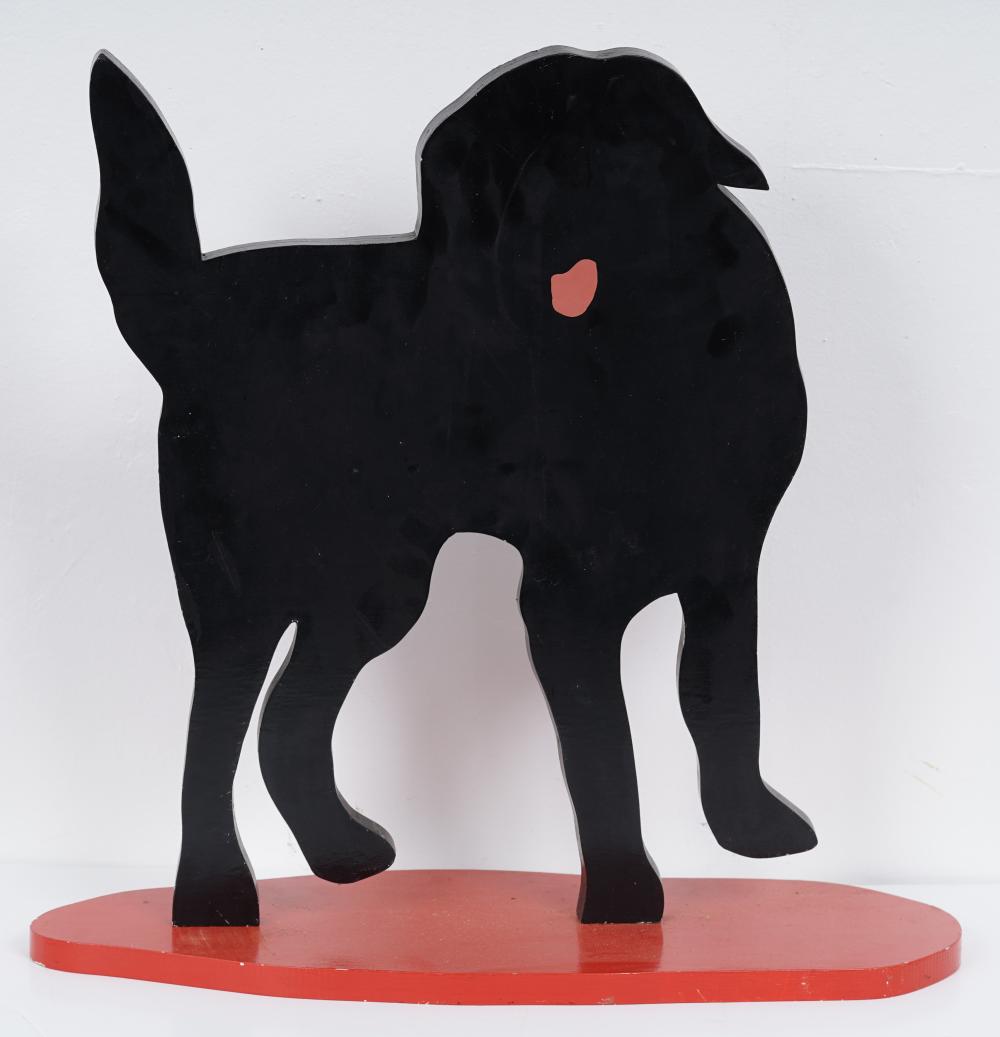 Woody Jackson comparable auction result: woody jackson b 1970 vermont artist painted wood black lab standing sculpture