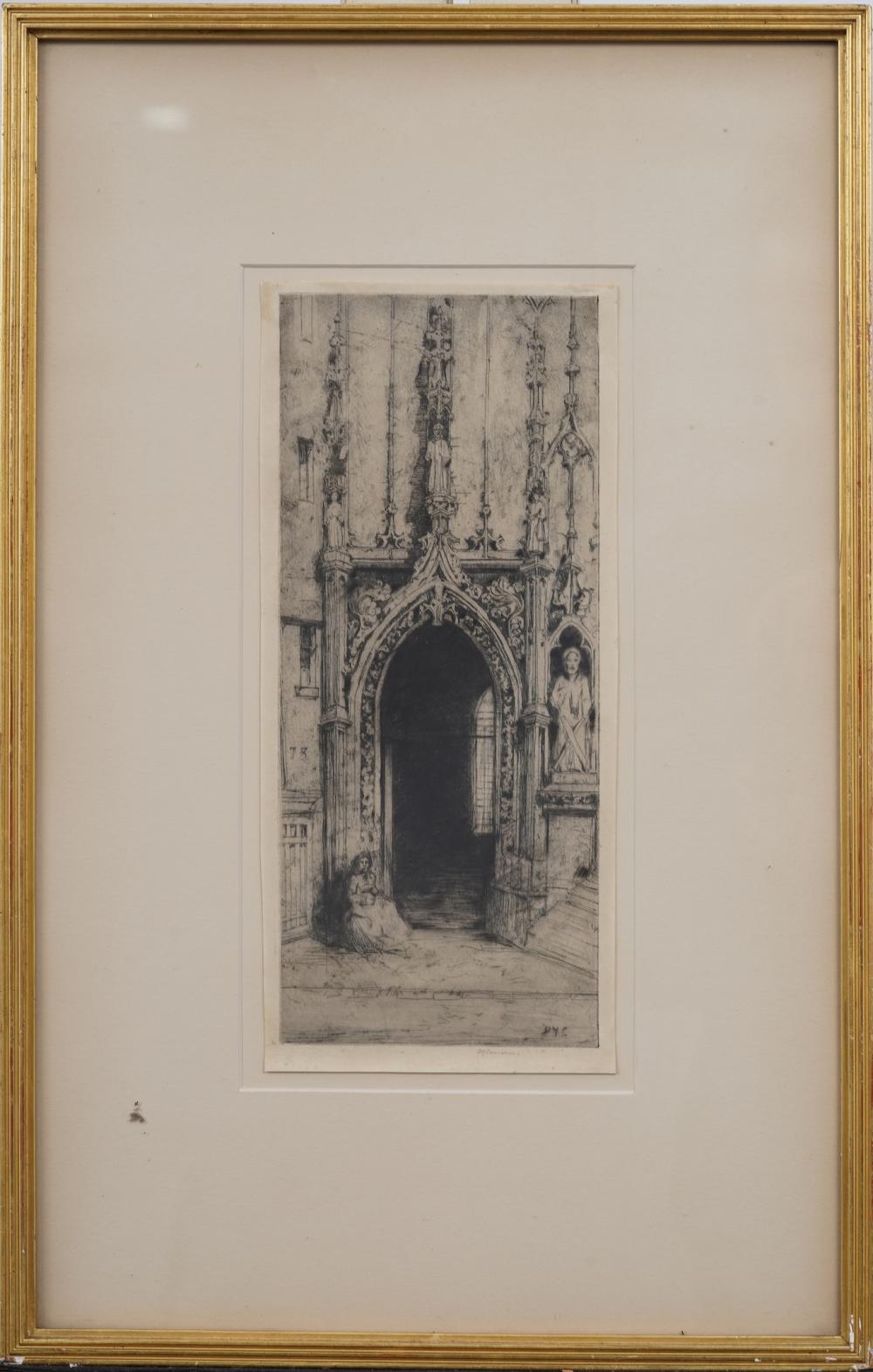 David Young Cameron comparable auction result: david young cameron 1865 1945 signed antique english church architectural framed etching