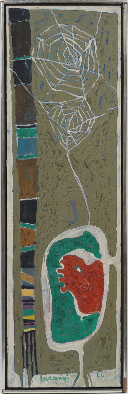 emory ladanyi 1902 1986 vintage hungarian american original spiderweb vertical oil painting · Curated Gallery Auctions · 2026-02-15 Emory Ladanyi comparable auction result: emory ladanyi 1902 1986 vintage hungarian american original spiderweb vertical oil painting