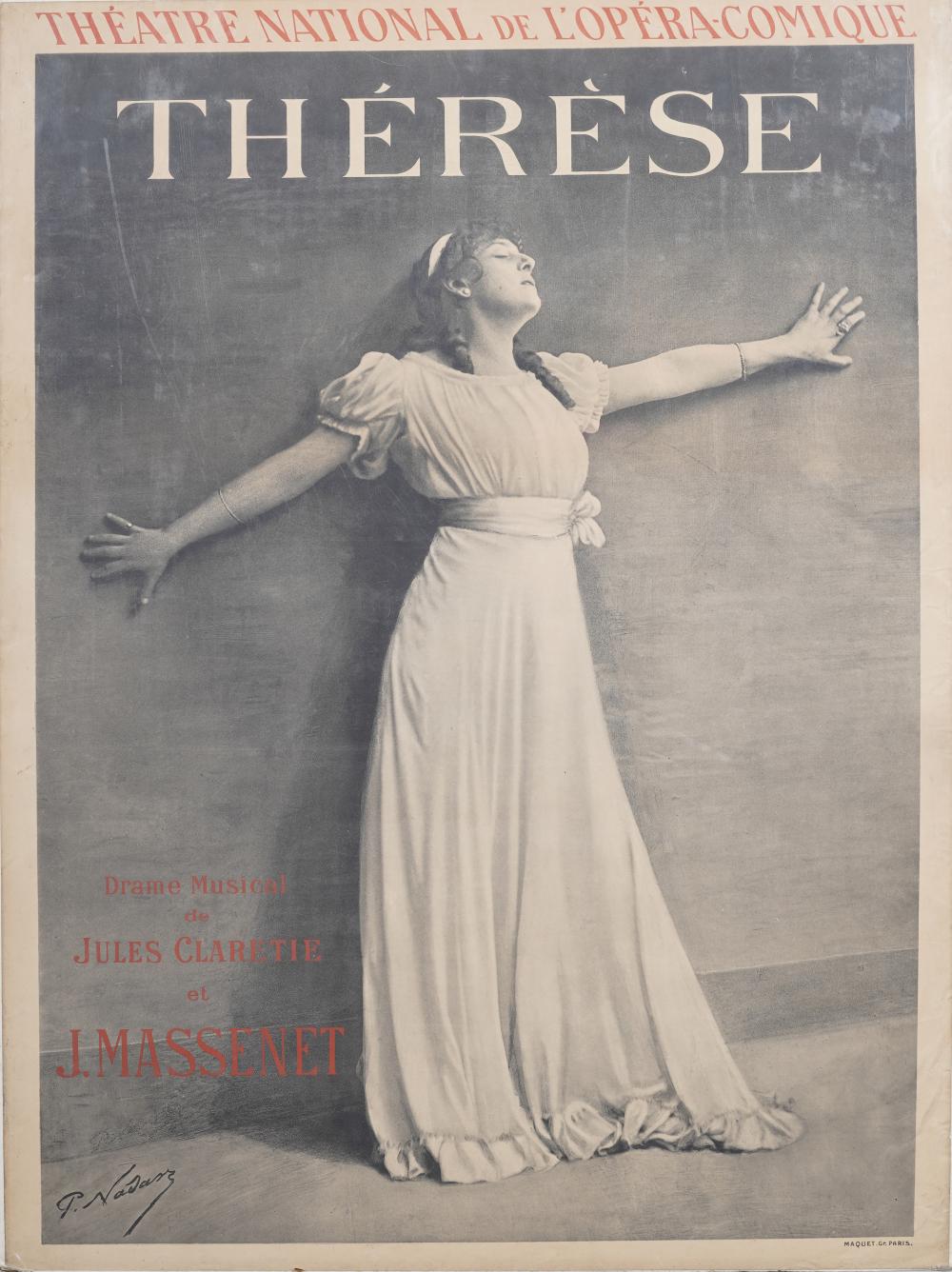 antique 1911 french therese opera poster etching of photograph by paul nadar · Curated Gallery Auctions · 2026-02-15 Paul Nadar comparable auction result: antique 1911 french therese opera poster etching of photograph by paul nadar