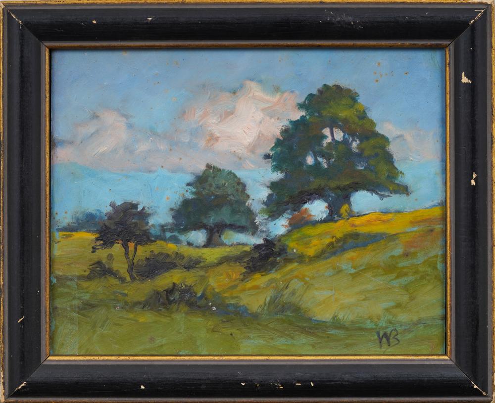 Vintage American Expressionist Landscape Original Oil Painting sold by Curated Gallery Auctions, lot 571 — auction record photograph