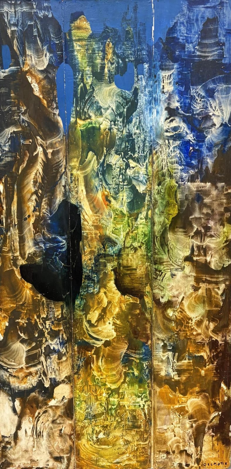 Marcel Delmotte comparable auction result: marcel delmotte 1901 1984 paysage surr aliste 1974 huile sur panneau dimensions 124 x 63 cm