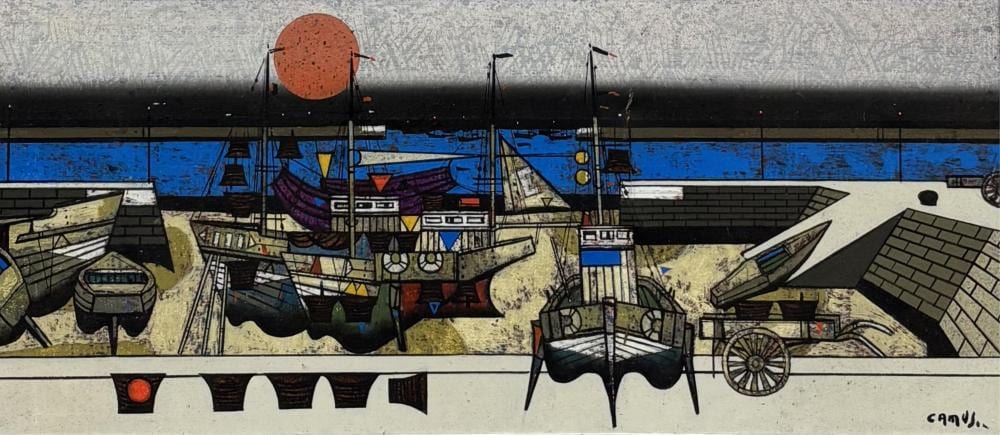 Gustave Camus comparable auction result: gustave camus 1914 1984 matin d avril huile sur toile dimensions 68 5 x 30 cm