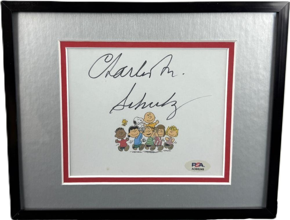 Charles Schulz Fantastic Huge Signature with Print of the Whole Peanuts Gang PSA Certified sold by University Archives, lot 159 — auction record photograph