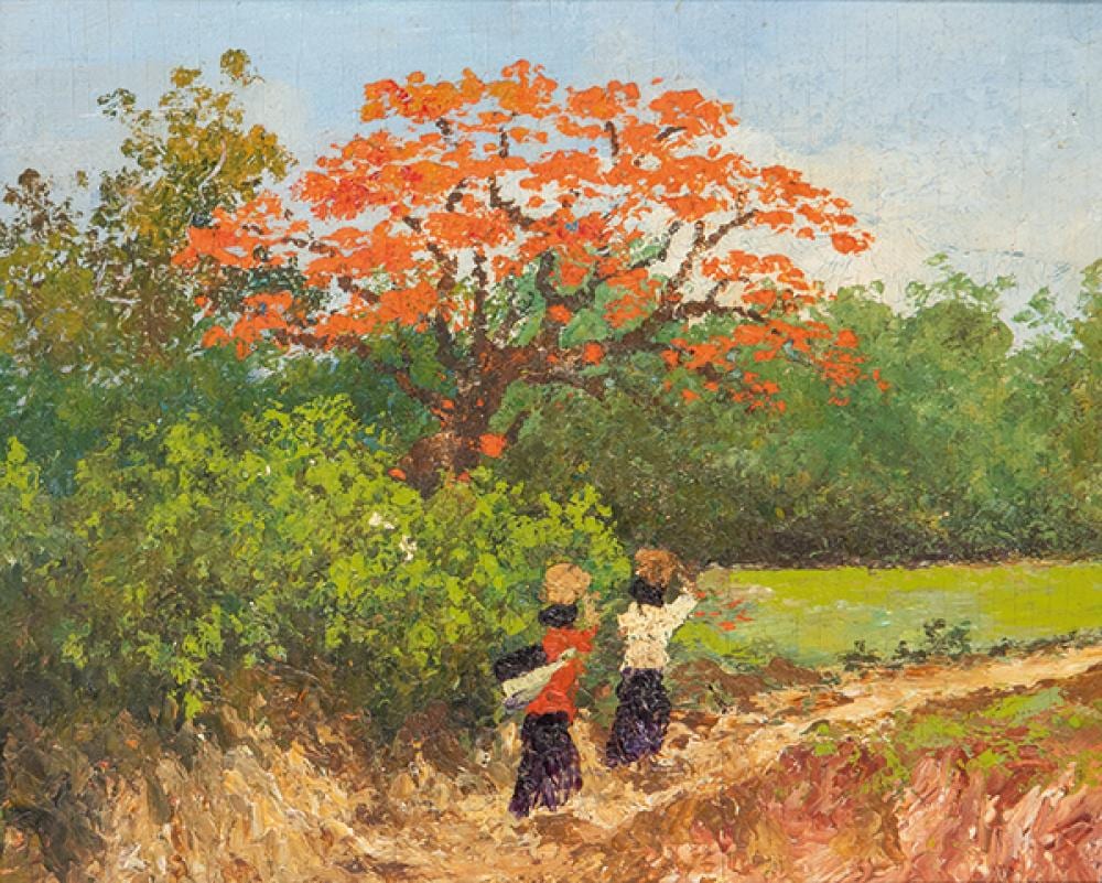 Eugène Girardet comparable auction result: eug ne girardet african landscape