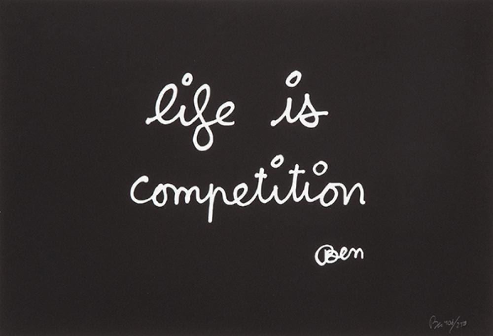 Benjamin (1935) Vautier comparable auction result: ben vautier life is competition