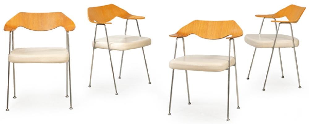 robin day london 1923 2000 for habitat set of 4 chairs with armrests model 675 · Subastas Segre · 2026-02-11 Robin Day comparable auction result: robin day london 1923 2000 for habitat set of 4 chairs with armrests model 675