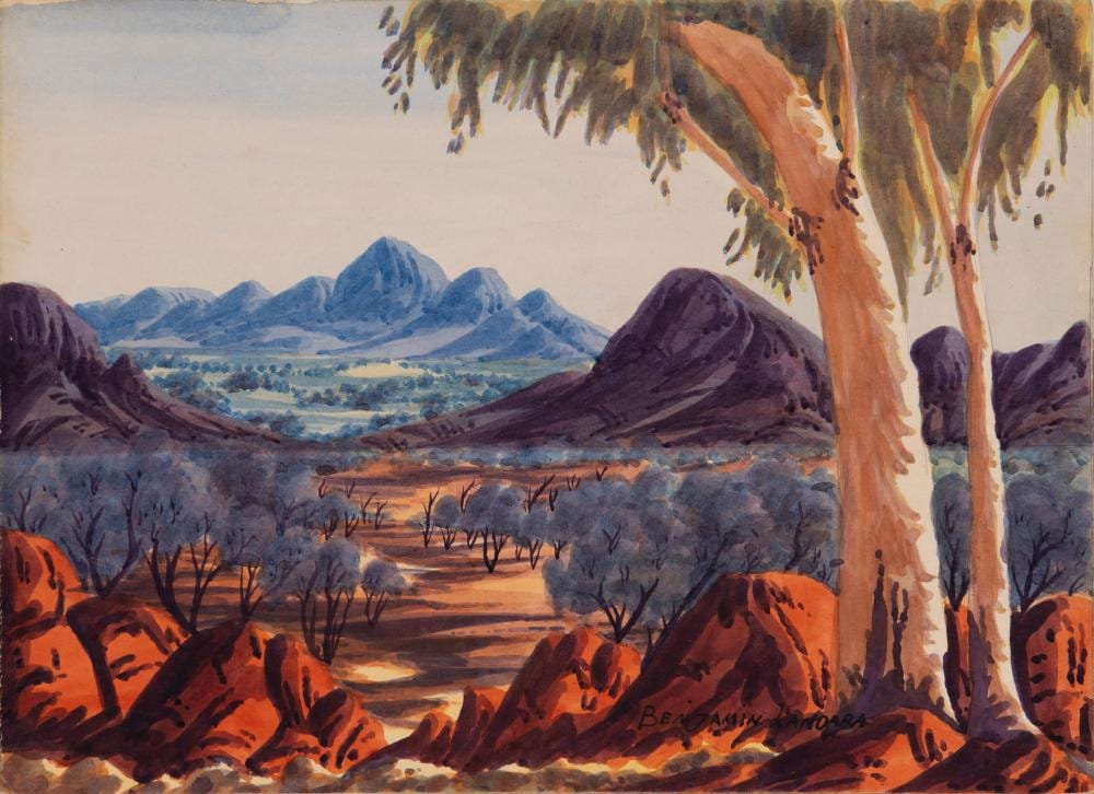 Benjamin Landara comparable auction result: benjamin landara 1921 1985 central australian landscape