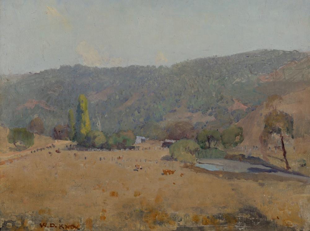 W. D. Knox comparable auction result: william dunn knox 1880 1945 grazing cows in summer