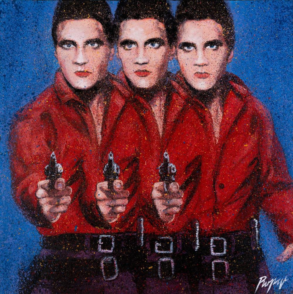 Denis Ropar comparable auction result: dennis ropar born 1971 triple image elvis