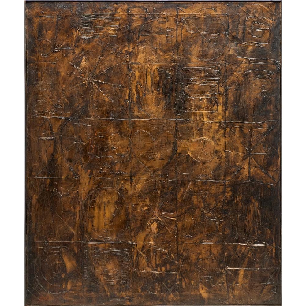 Pierre Jacquemon comparable auction result: pierre jacquemon brutalist oil on canvas