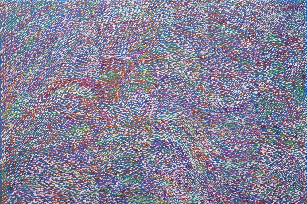 Lynette Corby Nungarrayi comparable auction result: lynette corby nungarrayi tree root dreaming acrylic on linen 100cm x 150cm