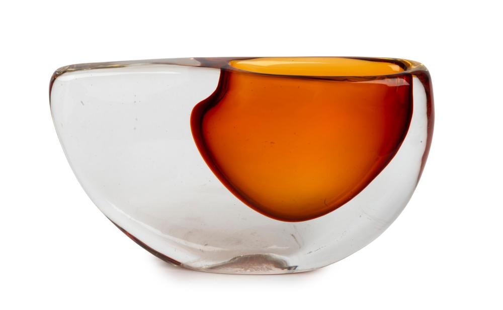 antonio da ros 1936 2012 orange sommerso glass vase for vetreria cenedese circa 1982 engraved cenedese murano 1982 tosi 16cm high 29cm wide · Leski Auctions Pty Ltd · 2026-02-25 Antonio Da Ros comparable auction result: antonio da ros 1936 2012 orange sommerso glass vase for vetreria cenedese circa 1982 engraved cenedese murano 1982 tosi 16cm high 29cm wide