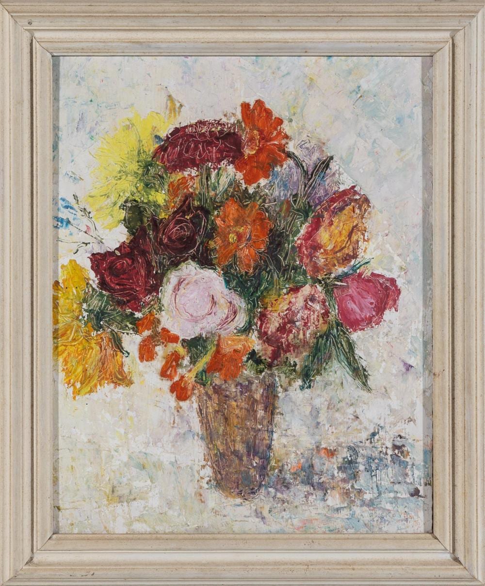 Hana Juskovic comparable auction result: hana juskovic still life oil on board 37 x 29 frame 47 x 38cm
