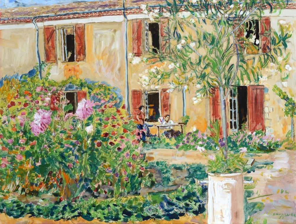 Mario Cavaglieri comparable auction result: mario cavaglieri rovigo 1887 peyloub re par pavie 1969 giardino della villa 1952